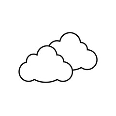Two simple clouds outline illustration silhouette