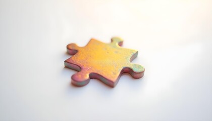 Obraz premium Puzzle Piece Golden Metallic on White Background Concept