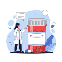 A medical professional discusses prescription medication with a patient.