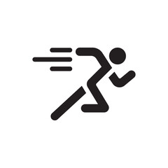 Man fast run icon rush vector template
