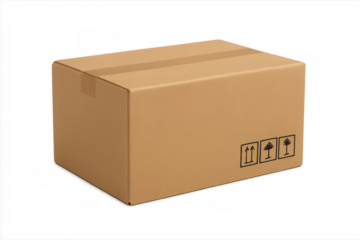 Cardboard box for shipping, delivery, and logistics concepts