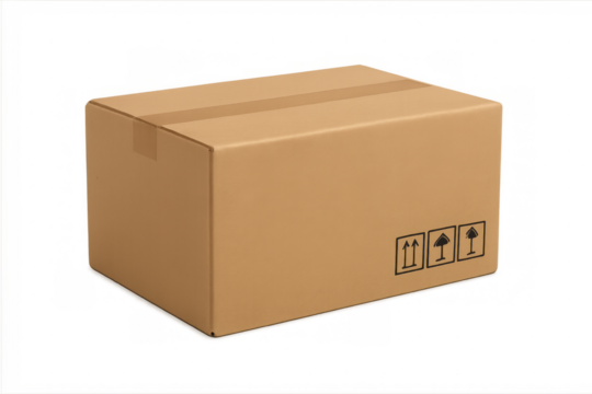 Cardboard box for shipping, delivery, and logistics concepts