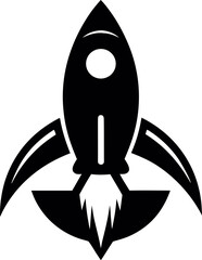Rocket vector icon, Launch illustration, Space shuttle and spaceship design