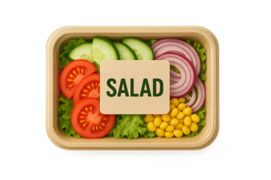 Healthy takeaway salad prepared for nutritious meal prep