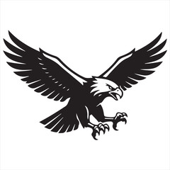 Obraz premium Majestic Eagle Vector Illustration, Powerful Bird of Prey, Detailed Line Art, Wildlife Vector Design