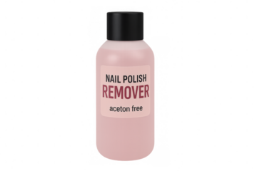 Bottle of acetone-free nail polish remover product