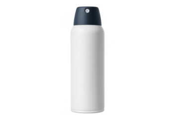 White aerosol spray can mock-up on transparent background