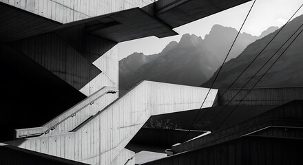 Modern Concrete Architectural Structure.