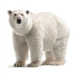 Majestic polar bear portrait against a white background