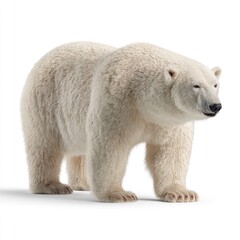 Majestic polar bear standing proudly on white background studio shot