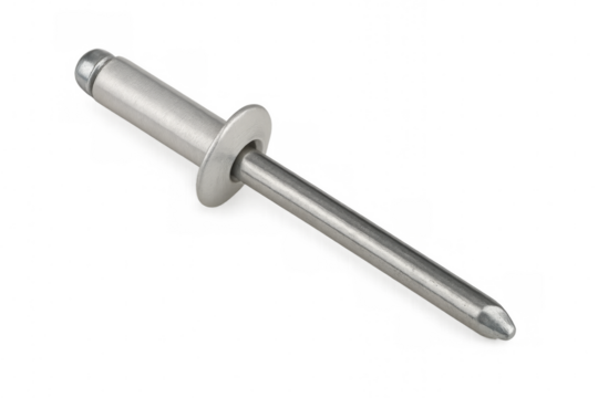 Blind pop rivet fastener on transparent background