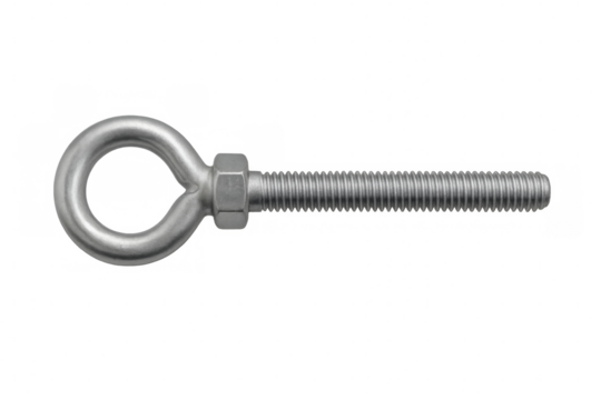 Stainless steel eye bolt with nut and threads