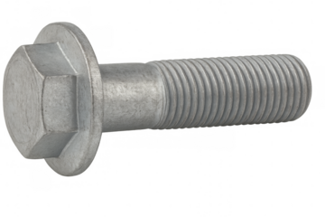 Zinc plated flange hex head bolt isolated