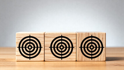 Wooden Blocks with Target Symbols