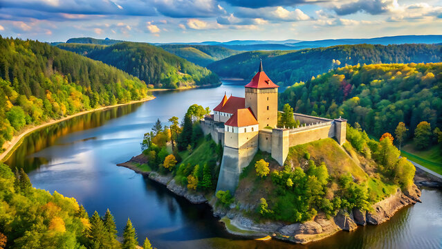 Zvikov castle on the orlicka dam in south bohemia historical travel site