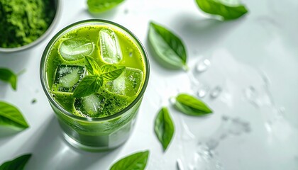 Obraz premium matcha lemonade with ice