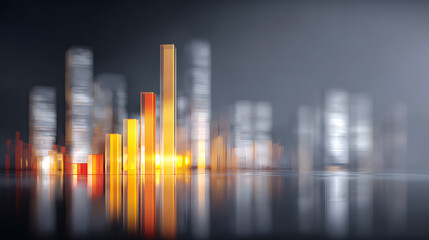 Fototapeta premium business graph on a city background