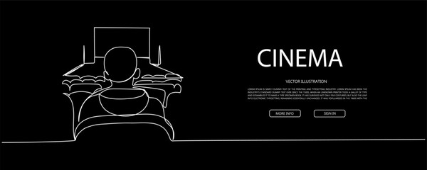 Minimalist film website layout with vintage movie strip, dark interface for classic cinema-themed web design