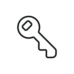 Key icon in line style for access, log in, and digital security visuals.