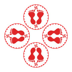 Durga Maa Divine Footprints For Navratri Festival