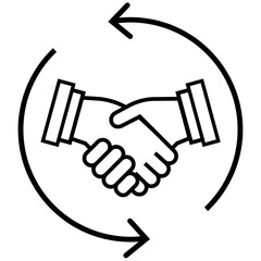 business negotiations icon, Handshake icon. Diversity, communication, Business agreement and partnership symbol in flat vector design.