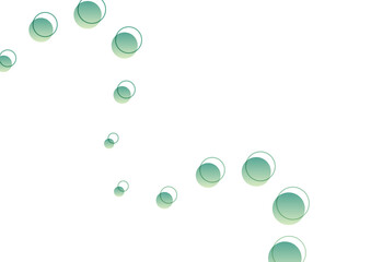 緑色の淡いグラデーションの泡ライン