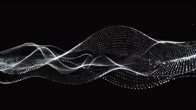 Abstract black and white wave pattern