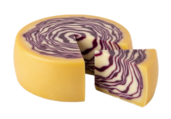 Port Wine Derby cheese isolated on transparent background