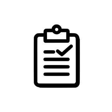 Vector icon of text document with check mark symbol for approval confirmation and task completion