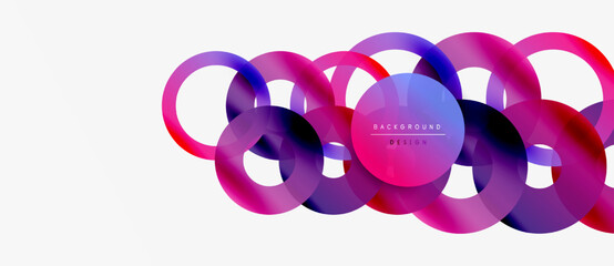 Abstract colorful circles overlap, creating dynamic visual effect. Modern design element for backgrounds, presentations.