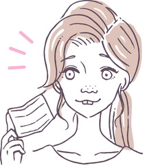 マスクを取るとブサイクな女性のベクターイラスト素材