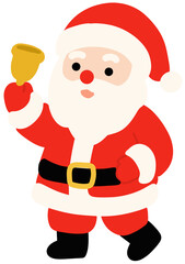 A festive Christmas illustration set featuring Santa Claus, Christmas trees, ornaments, gifts, and holiday decorations. Perfect for seasonal greeting cards, posters, and winter celebration designs.