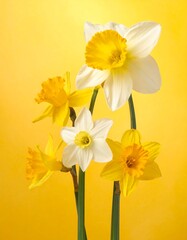 Bright yellow and white daffodils