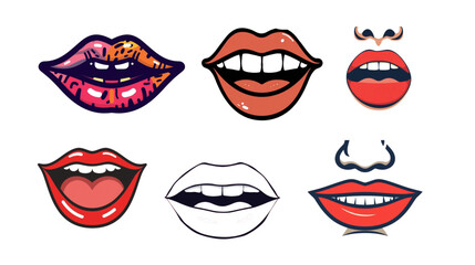 vector illustration of a red lips