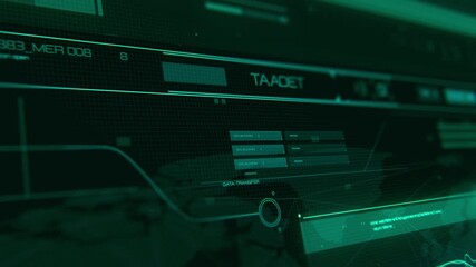 System interface hud digital display technology futuristic animation