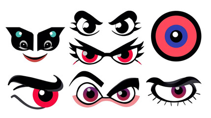 set of funny cartoon eyes