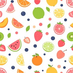 Obraz premium Colorful Fruit Pattern Design.