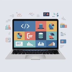 Data Processing and Coding Symbols Icon Set