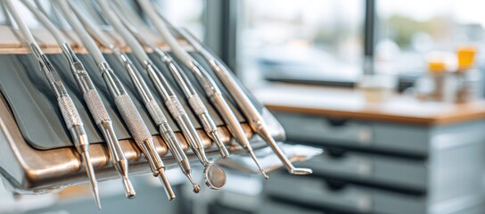 Dental tools in a dentists office.