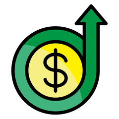 Dollar Up  Icon Element For Design