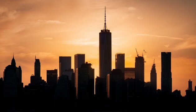 nyc skyline silhouette a sleek minimalist silhouette of the iconic new york city skyline capturing the city s dynamism and architectural grandeur in a stylish graphic design