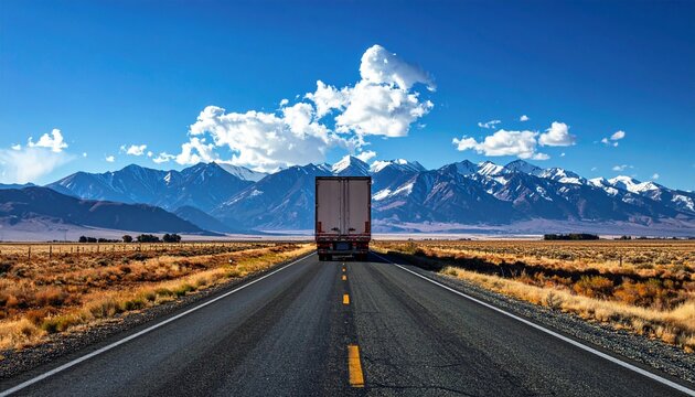 A freight train and highway—parallel paths through green fields, snow-capped mountains beyond, sky partly clouded. A metaphor for dual momentum and the choreography of coexistence through scale and fl