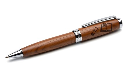 Wooden pen isolated on white background