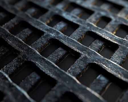 Expanded metal texture with geometric diamond-shaped openings