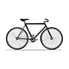 Fototapeta premium Simple Black and White Line Art Bicycle Illustration