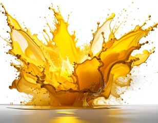 Bright yellow liquid splash