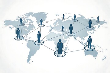Global network of connected business people representing worldwide connections and collaboration