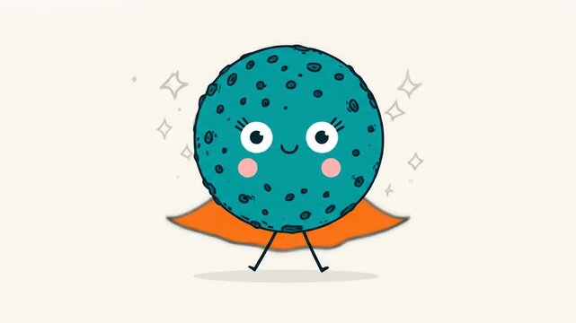 Cute cartoon cookie superhero