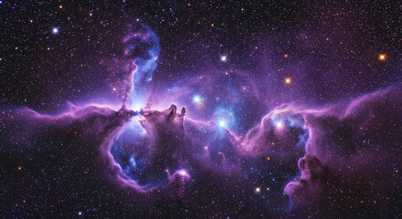 Vibrant Purple and Blue Cosmic Pillars of Star Creation

A breathtaking, high-resolution image of a magnificent emission and reflection nebula dominating the deep space canvas