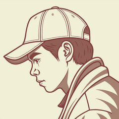 vector illustration cap of a man